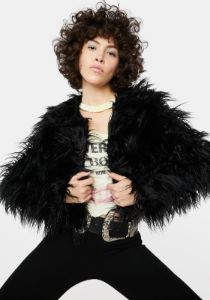 Wicked Exclude You Faux Fur Jacket sold by Dolls Kill