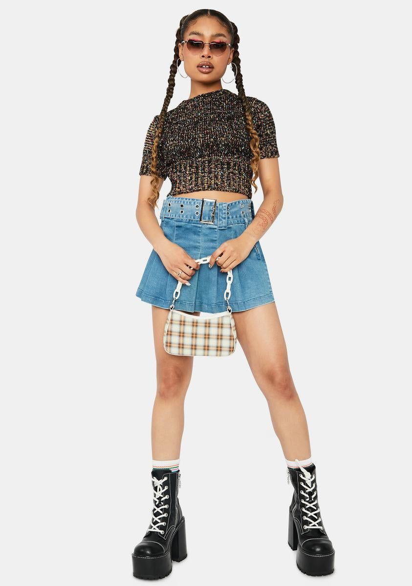 Secret Gossip Short Sleeve Crop Sweater sold by Dolls Kill product image thumbnail 3