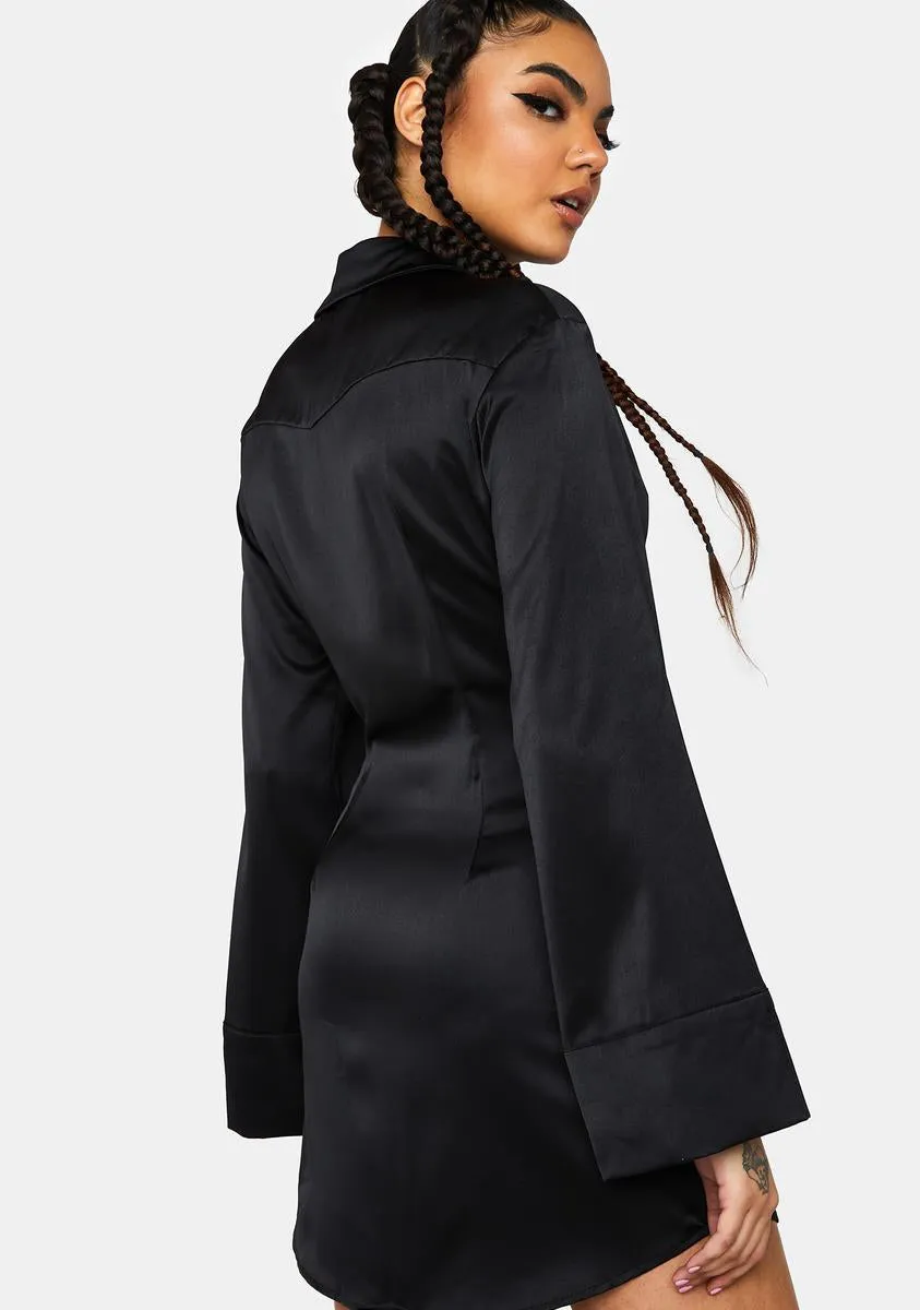 Go To Satin Shirt Dress sold by Dolls Kill product image thumbnail 4