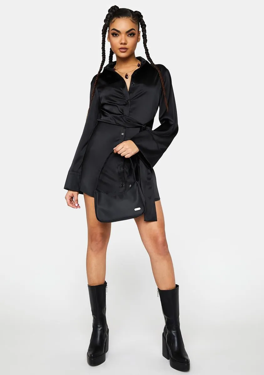 Go To Satin Shirt Dress sold by Dolls Kill product image thumbnail 3