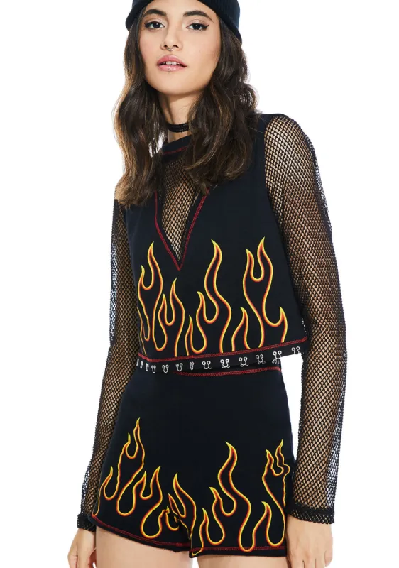 Hellblaze Crop Top sold by Dolls Kill