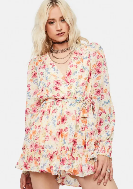 Gold Dust Woman Floral Romper sold by Dolls Kill
