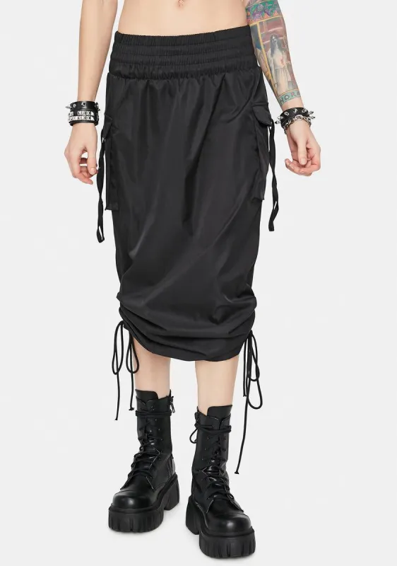Dark Company Needed Cargo Midi Skirt sold by Dolls Kill