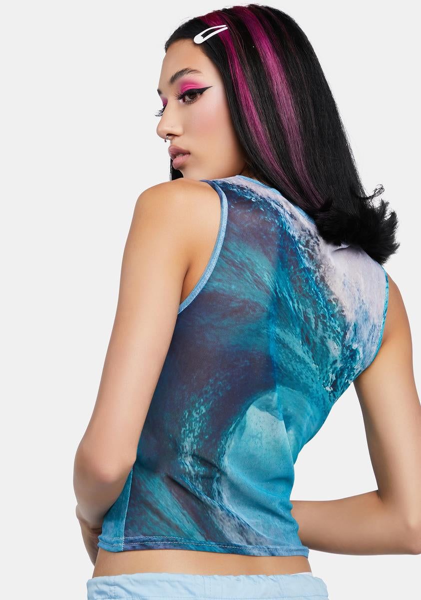 Ocean Photographic Mesh Vest sold by Dolls Kill product image thumbnail 4