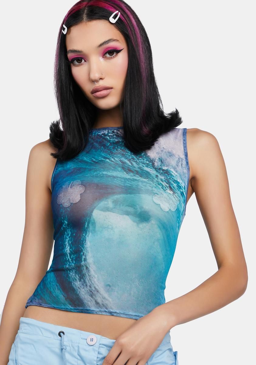 Ocean Photographic Mesh Vest sold by Dolls Kill