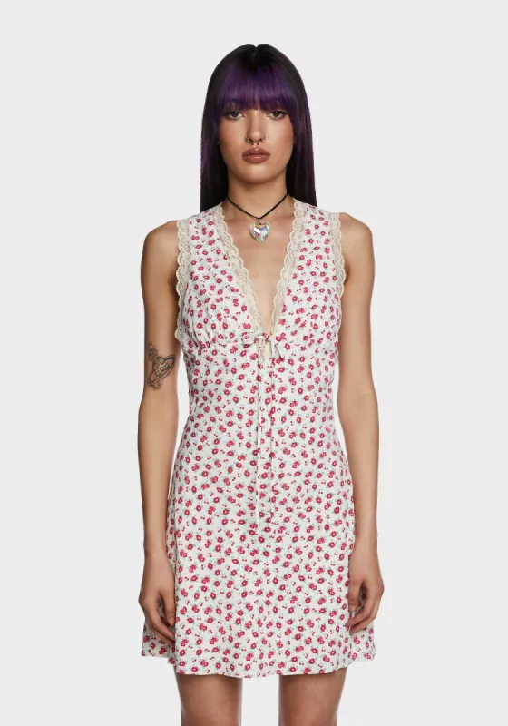 Sunlit Moments Mini Dress - White sold by Dolls Kill