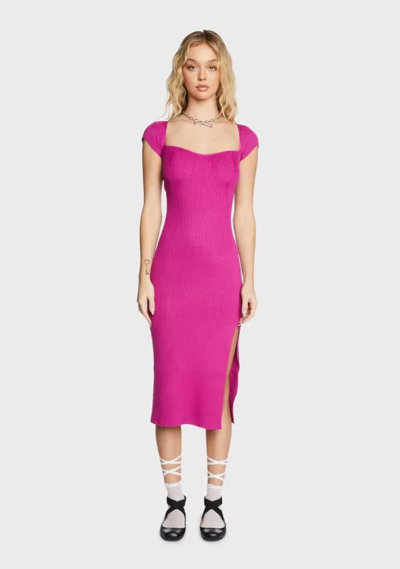 Magenta Big Reveal Midi Dress sold by Dolls Kill