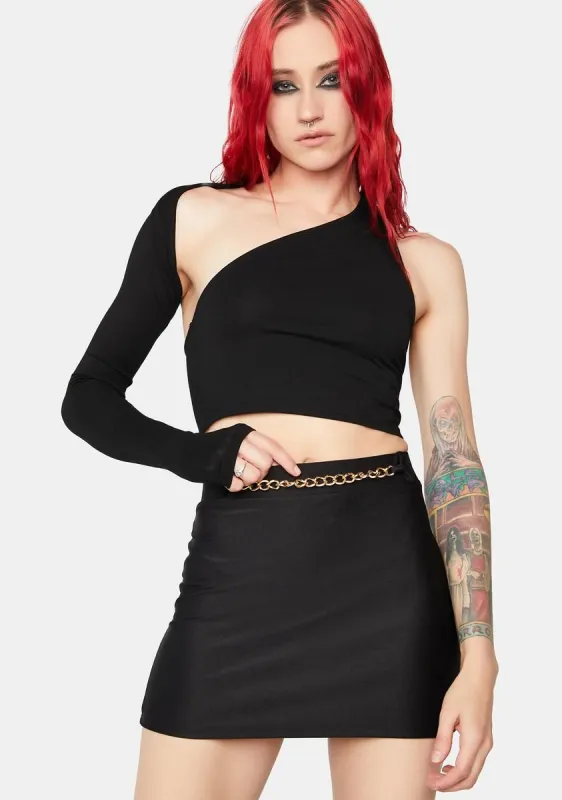 Cowl At Me Mini Skirt sold by Dolls Kill