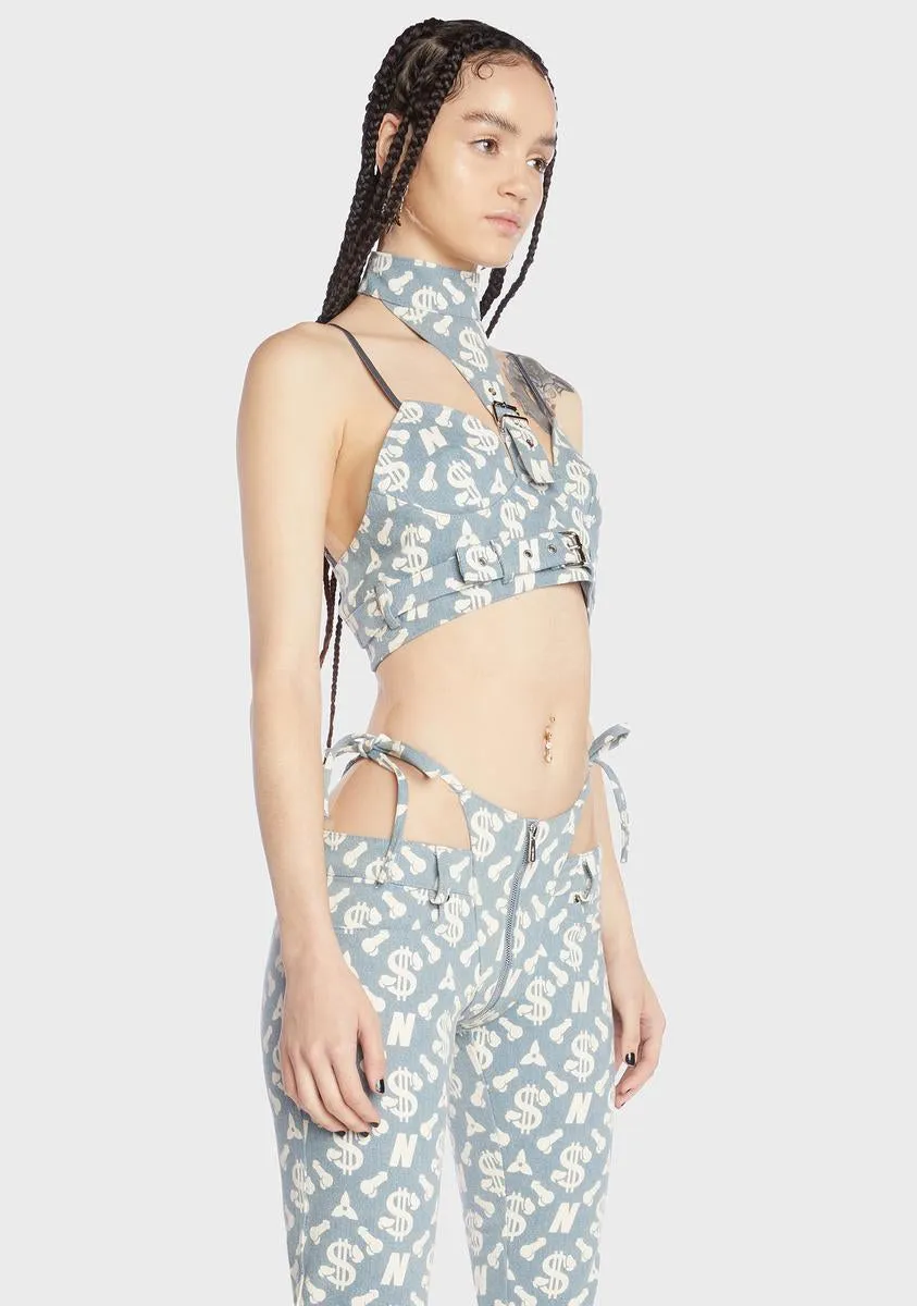 Monogram Denim Neckholder Top sold by Dolls Kill product image thumbnail 4