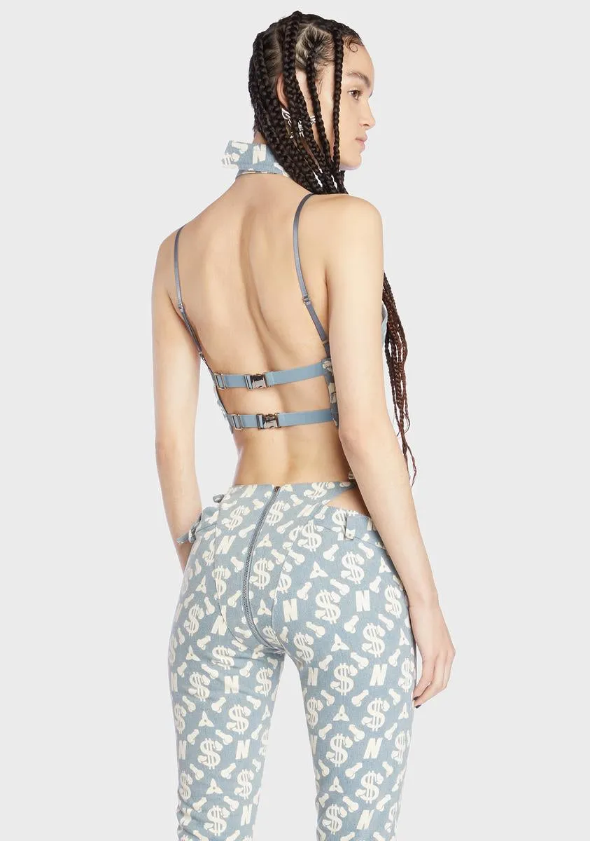 Monogram Denim Neckholder Top sold by Dolls Kill product image thumbnail 5