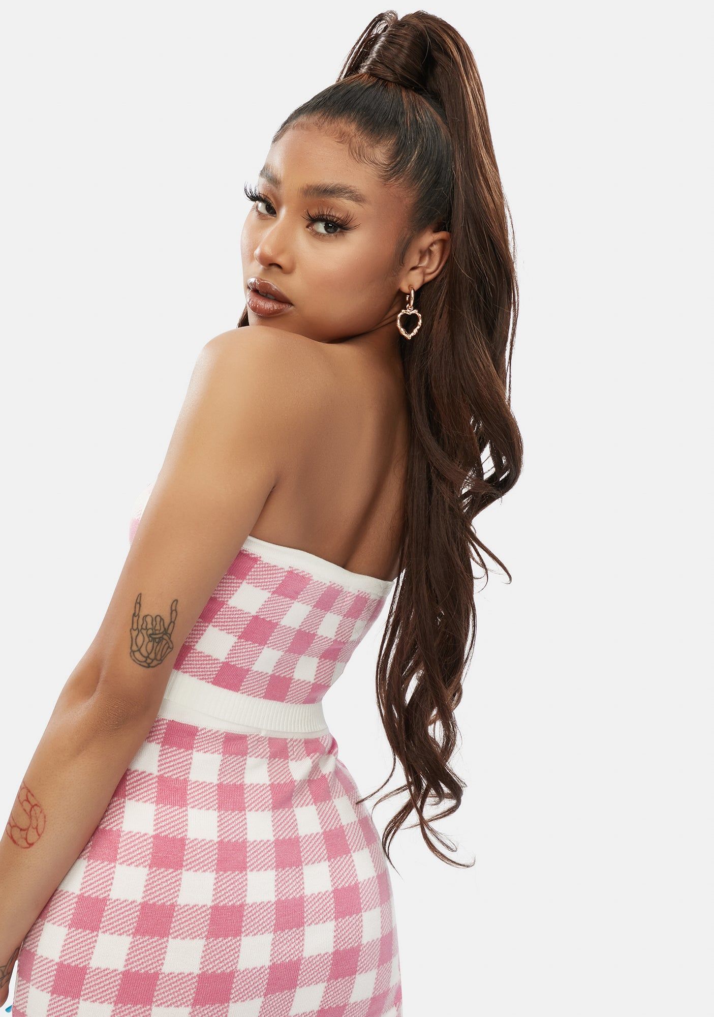 Diva Higher Fashion Gingham Tube Top sold by Dolls Kill product image thumbnail 3