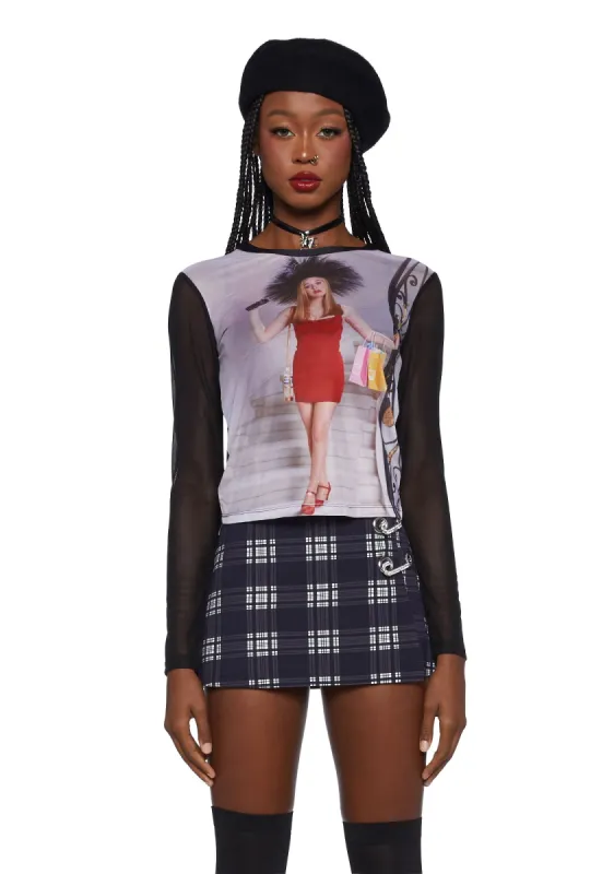 Barney Repeller Mesh Top sold by Dolls Kill