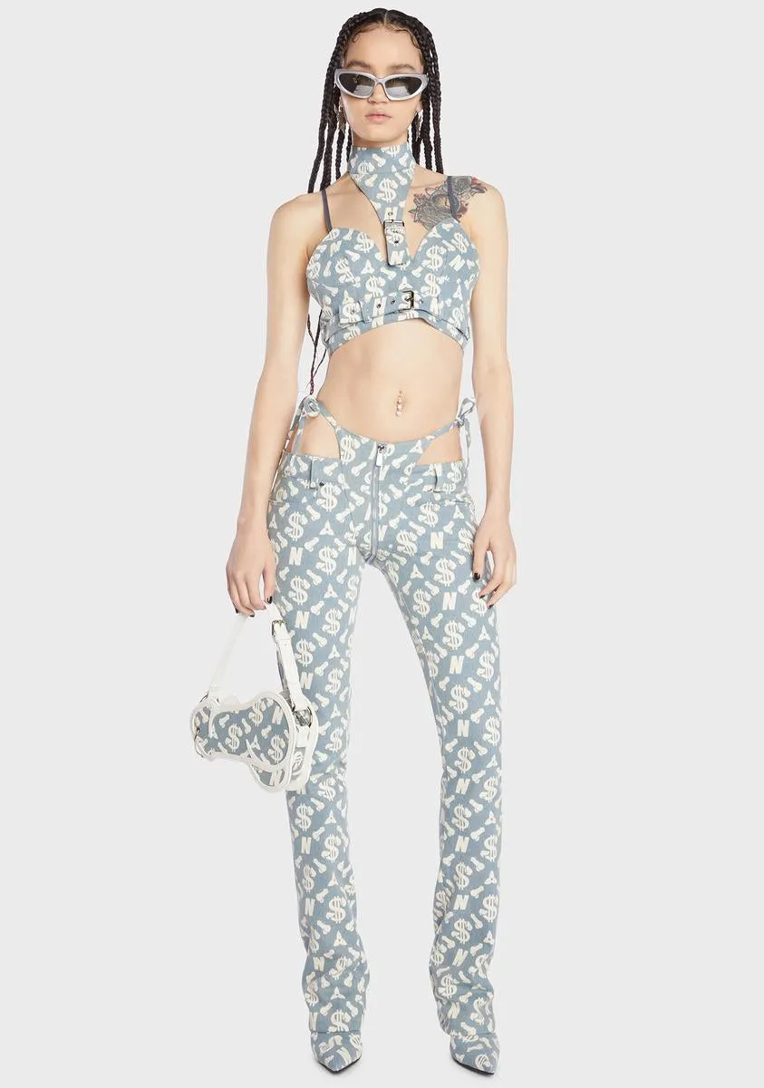 Monogram Denim Neckholder Top sold by Dolls Kill product image thumbnail 3