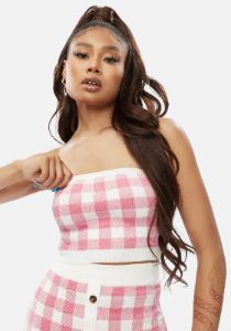 Diva Higher Fashion Gingham Tube Top sold by Dolls Kill