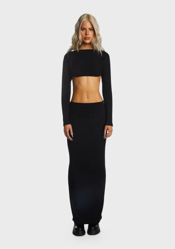 Backless Crop Top And Maxi Skirt Set sold by Dolls Kill