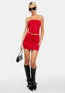 Rose Print Mini Skirt sold by Dolls Kill