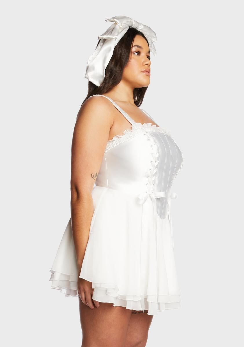 Plus Earth Angel Satin Dress sold by Dolls Kill product image thumbnail 3