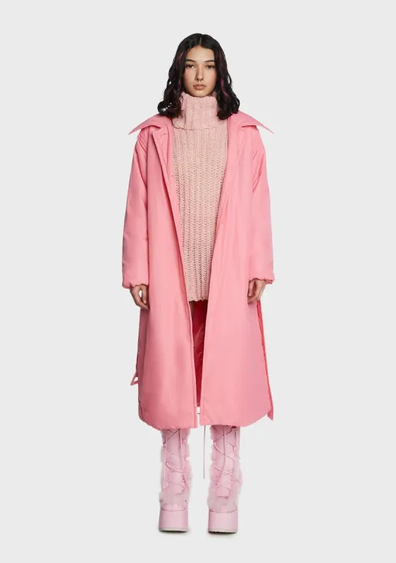 Blushful Mood Trench Coat sold by Dolls Kill