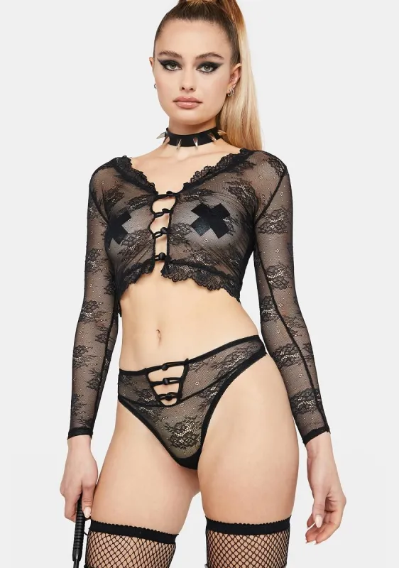 Better Late Than Never Lingerie Set sold by Dolls Kill