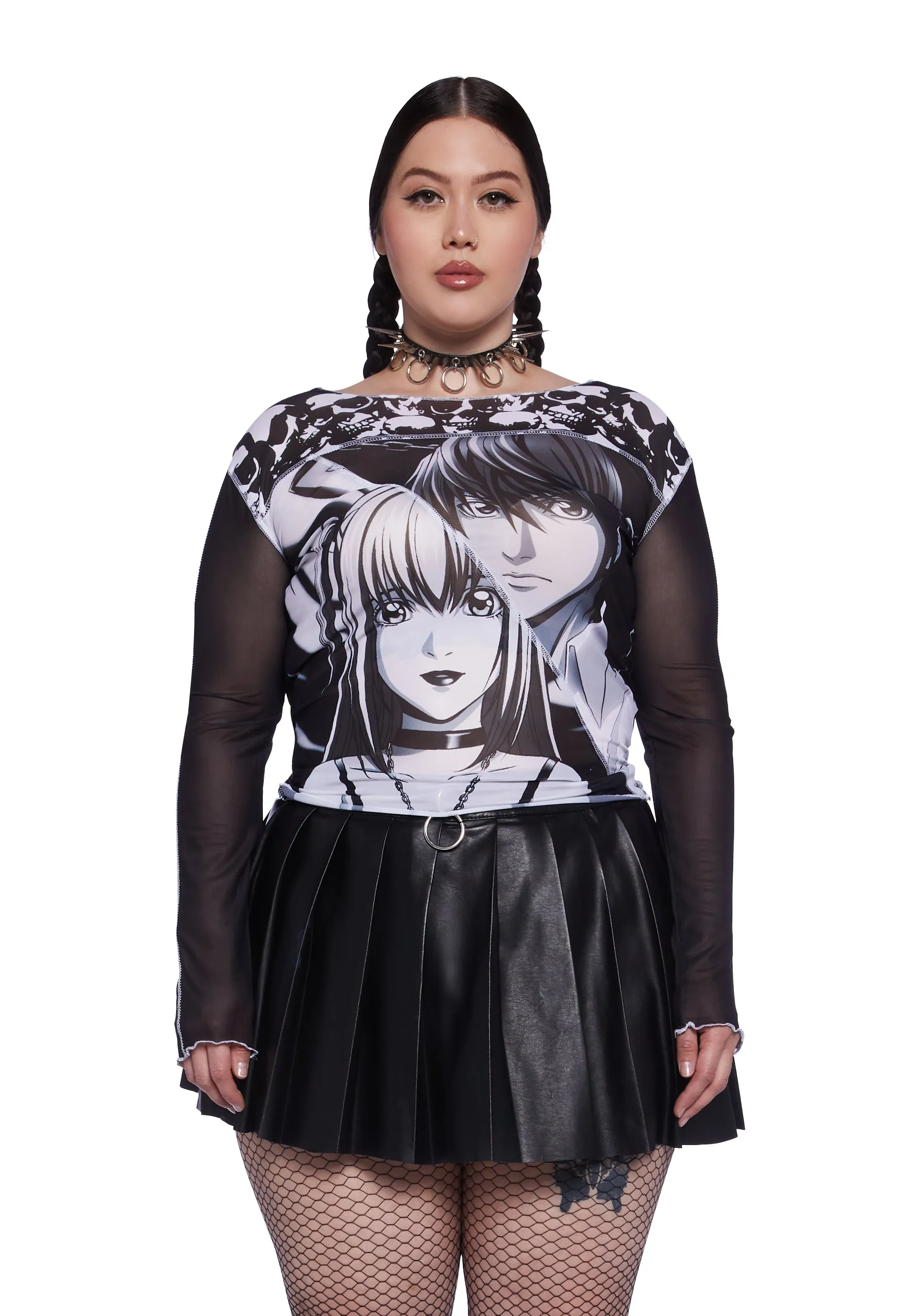 Plus Unlikely Twosome Mesh Top sold by Dolls Kill