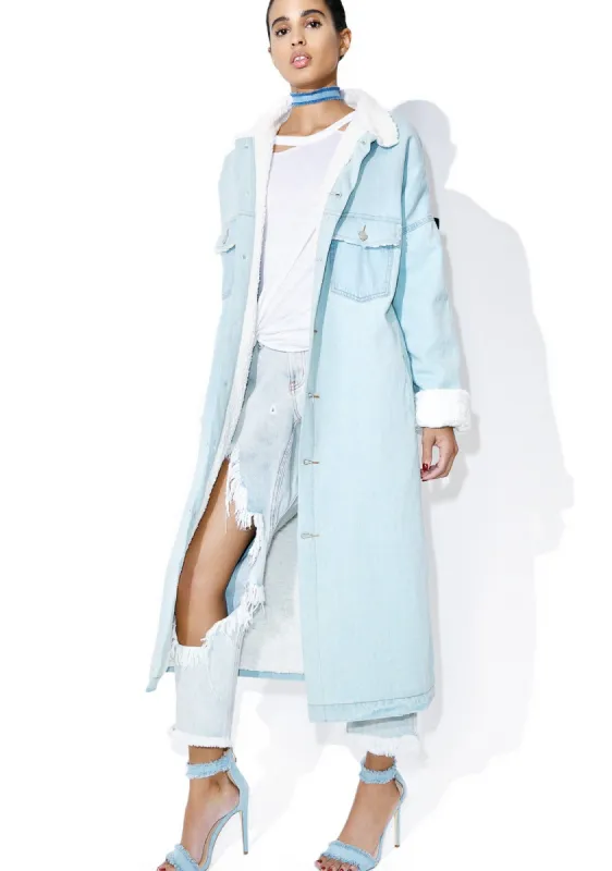 Real Bluez Denim Trench Coat sold by Dolls Kill