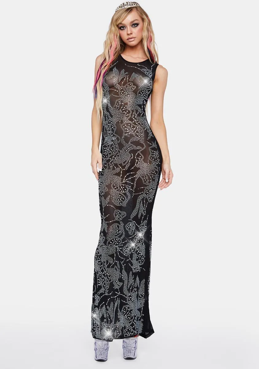 Jeweled Mesh Maxi Dress sold by Dolls Kill product image thumbnail 3