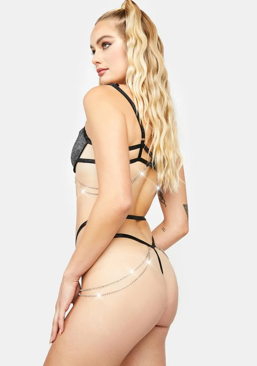 Keep Your Sparkle Rhinestone Lingerie Set sold by Dolls Kill product image thumbnail 4