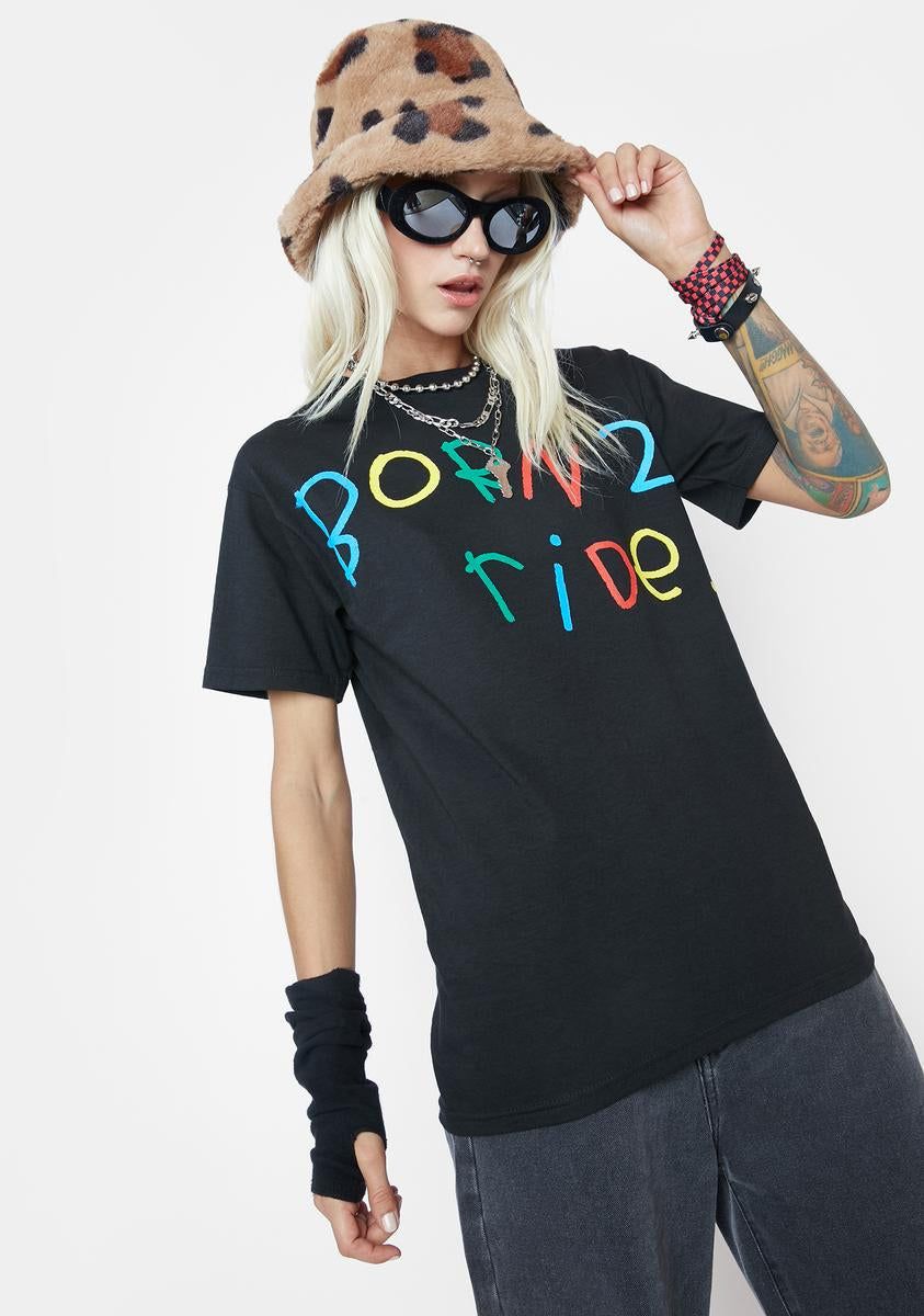 Born 2 Ride Graphic Tee sold by Dolls Kill product image thumbnail 4