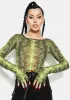 Basilisk Off Shoulder Sheer Top sold by Dolls Kill