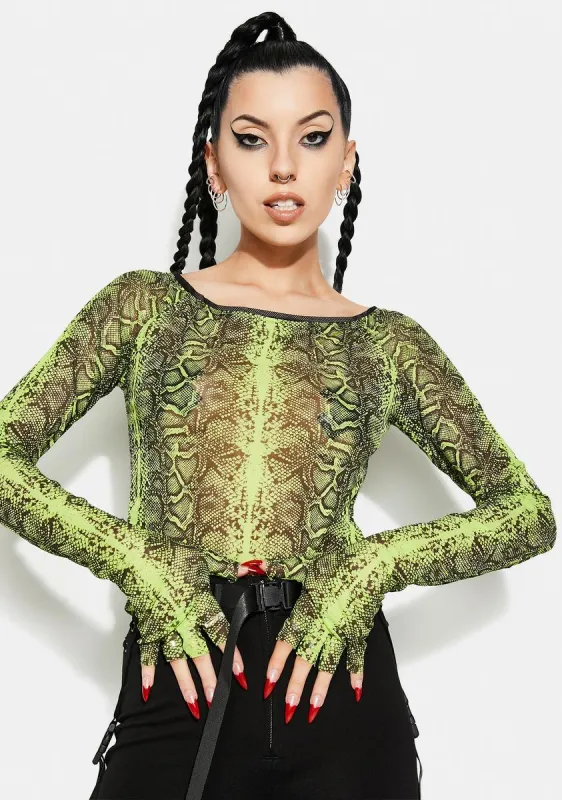 Basilisk Off Shoulder Sheer Top sold by Dolls Kill
