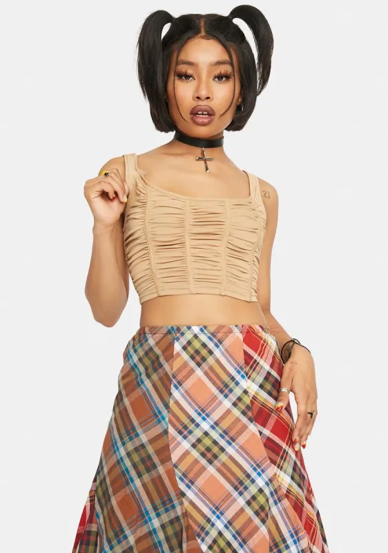 Ruched Crop Tank Top sold by Dolls Kill
