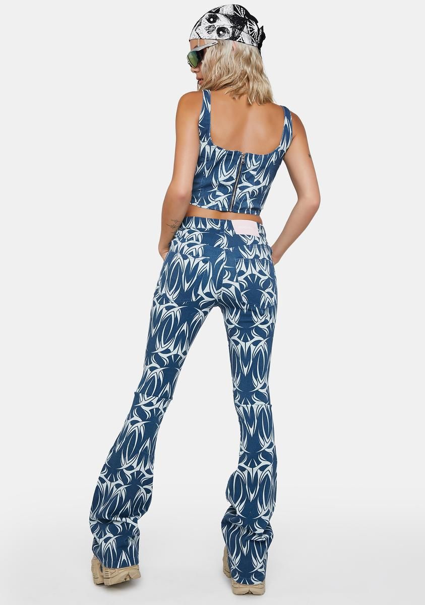 Denim Tattoo Cut-Out Pants sold by Dolls Kill product image thumbnail 4