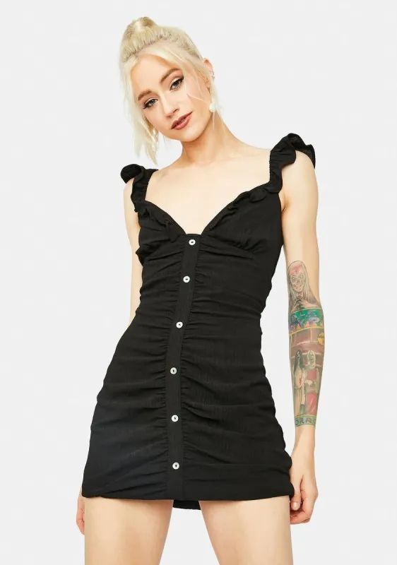 Night Girl Meets World Button Front Mini Dress sold by Dolls Kill