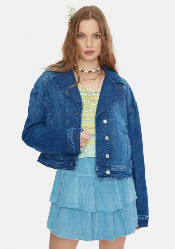 Now or Never Denim Jacket sold by Dolls Kill