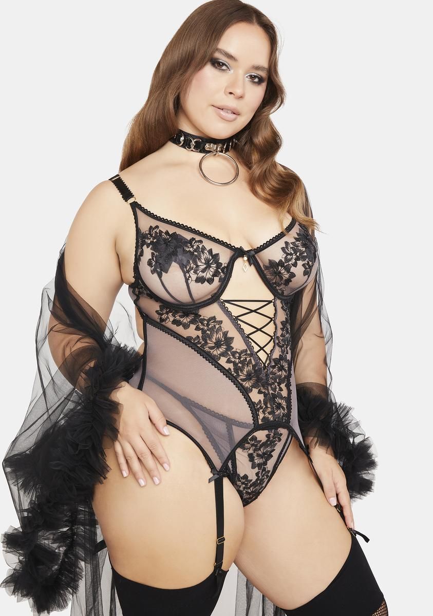 Plus Yes I'm Spoiled Mesh Lingerie Set sold by Dolls Kill product image thumbnail 2