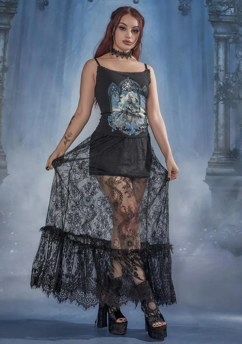 Midnight Meal Lace Maxi Skirt sold by Dolls Kill product image thumbnail 2