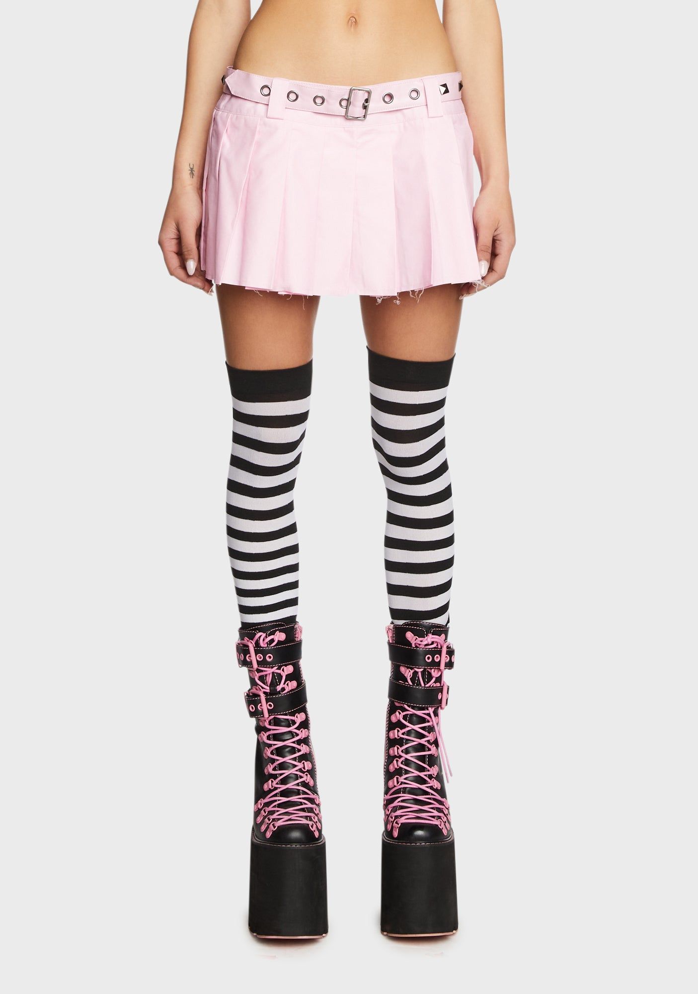 The Potential Micro Mini Skirt - Pink sold by Dolls Kill