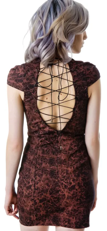 Scarlette Open Back Lace Up Dress sold by Dolls Kill