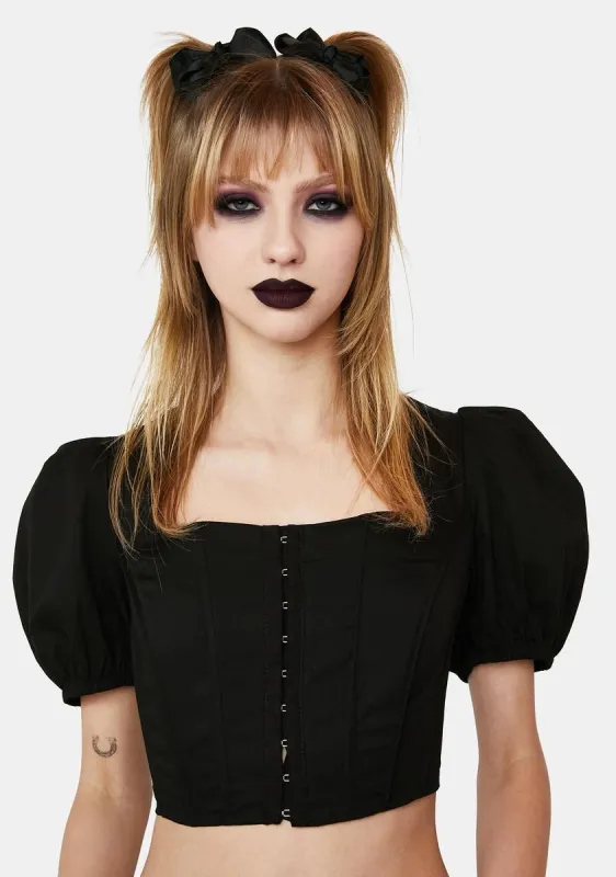 Corset Puff Sleeve Blouse sold by Dolls Kill