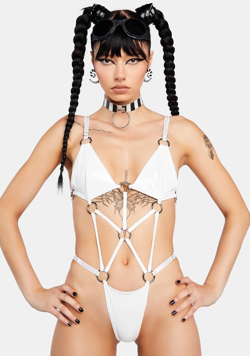 Pure Hardcore Strappy Bodysuit sold by Dolls Kill