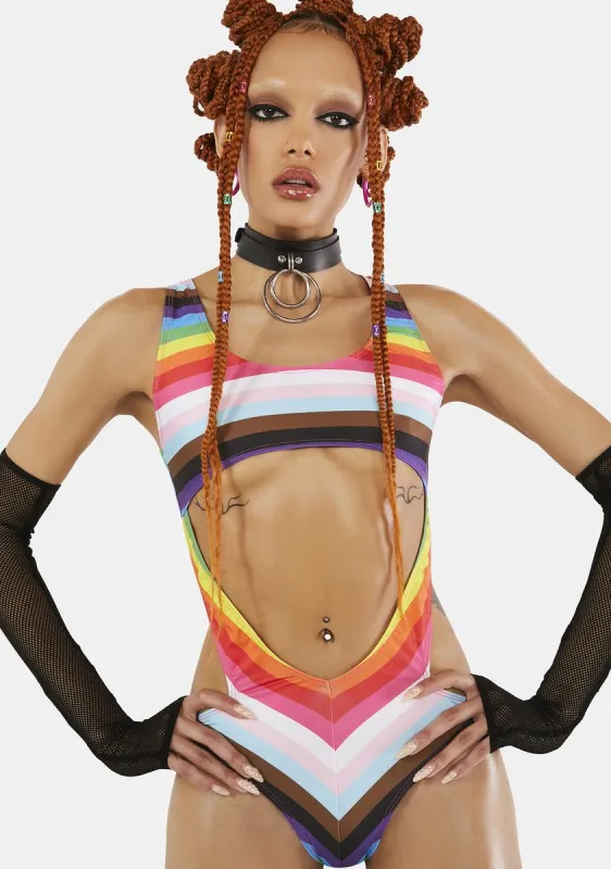 United As One Cut-Out Bodysuit sold by Dolls Kill
