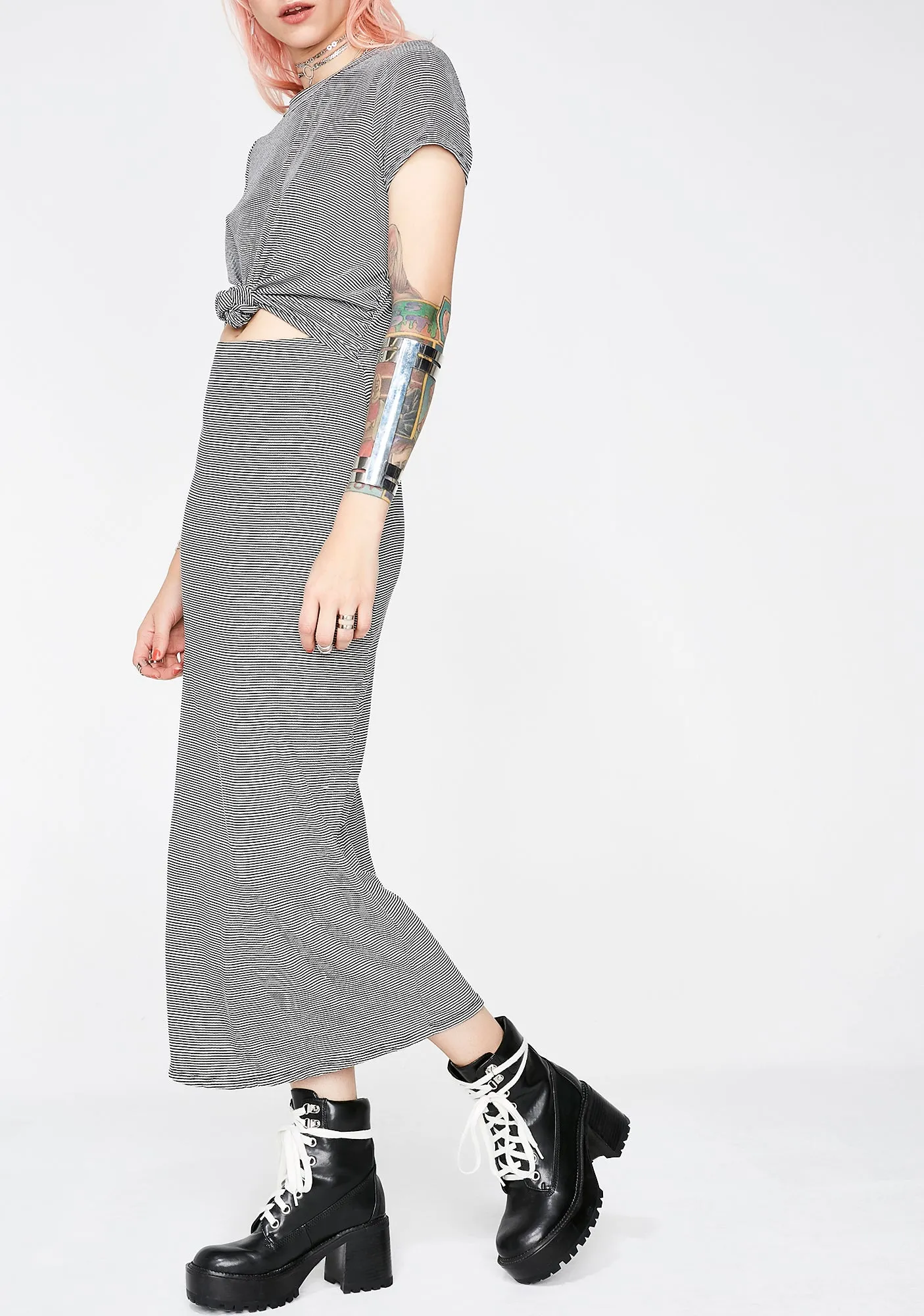 Stripe Down Knotted Dress sold by Dolls Kill product image thumbnail 3