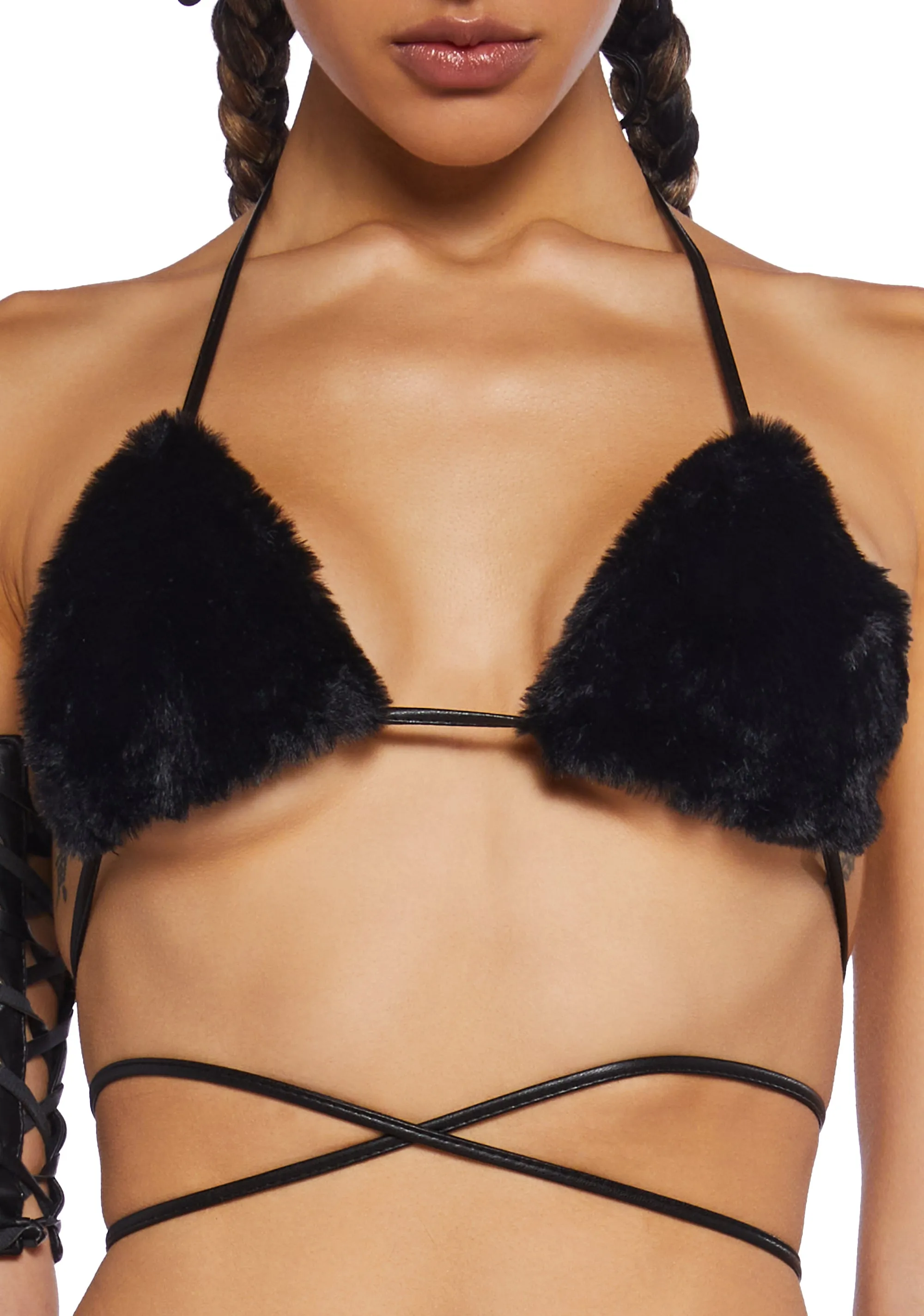 Icy Revival Faux Fur Top - Black sold by Dolls Kill product image thumbnail 5