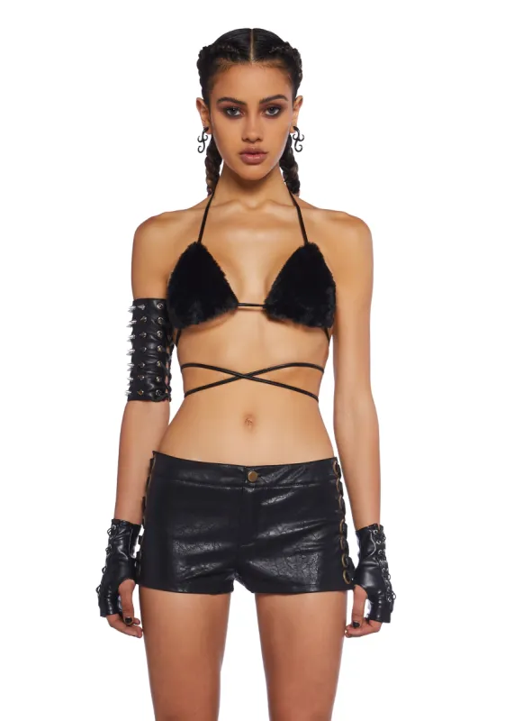 Icy Revival Faux Fur Top - Black sold by Dolls Kill