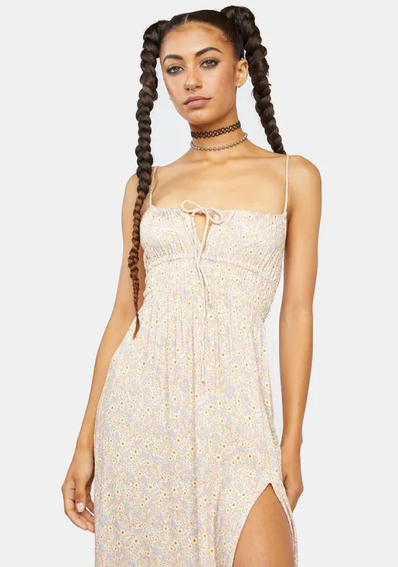 70s Prairie Girl Floral Jeyro Midi Dress sold by Dolls Kill