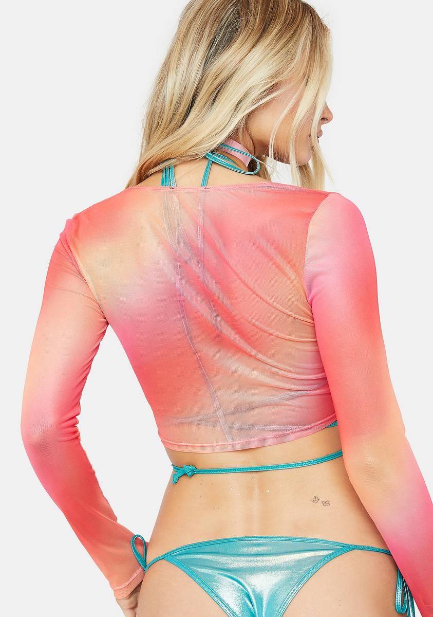 Sherbet Sunrise Sheer Crop Top sold by Dolls Kill product image thumbnail 4