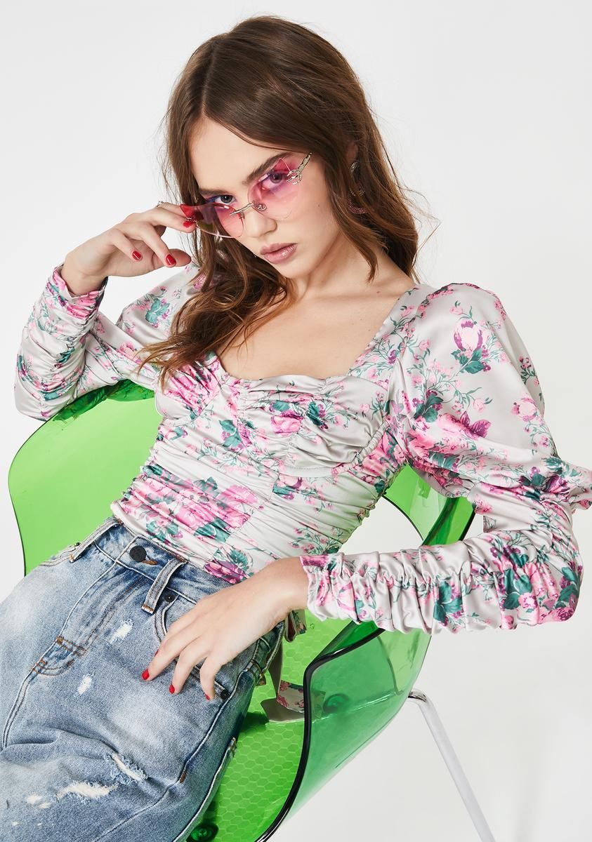 Palais Floral Crop Top sold by Dolls Kill product image thumbnail 4