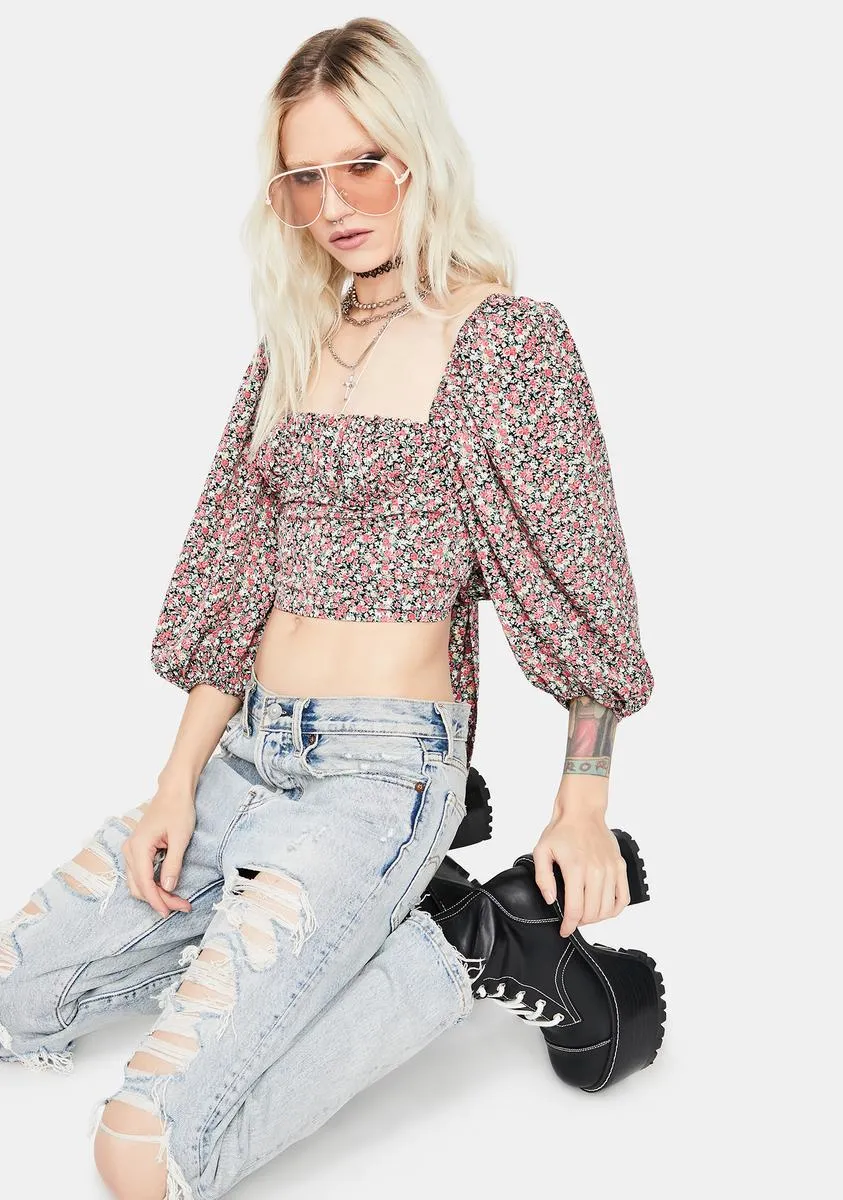 In The Loop Floral Crop Top sold by Dolls Kill product image thumbnail 2