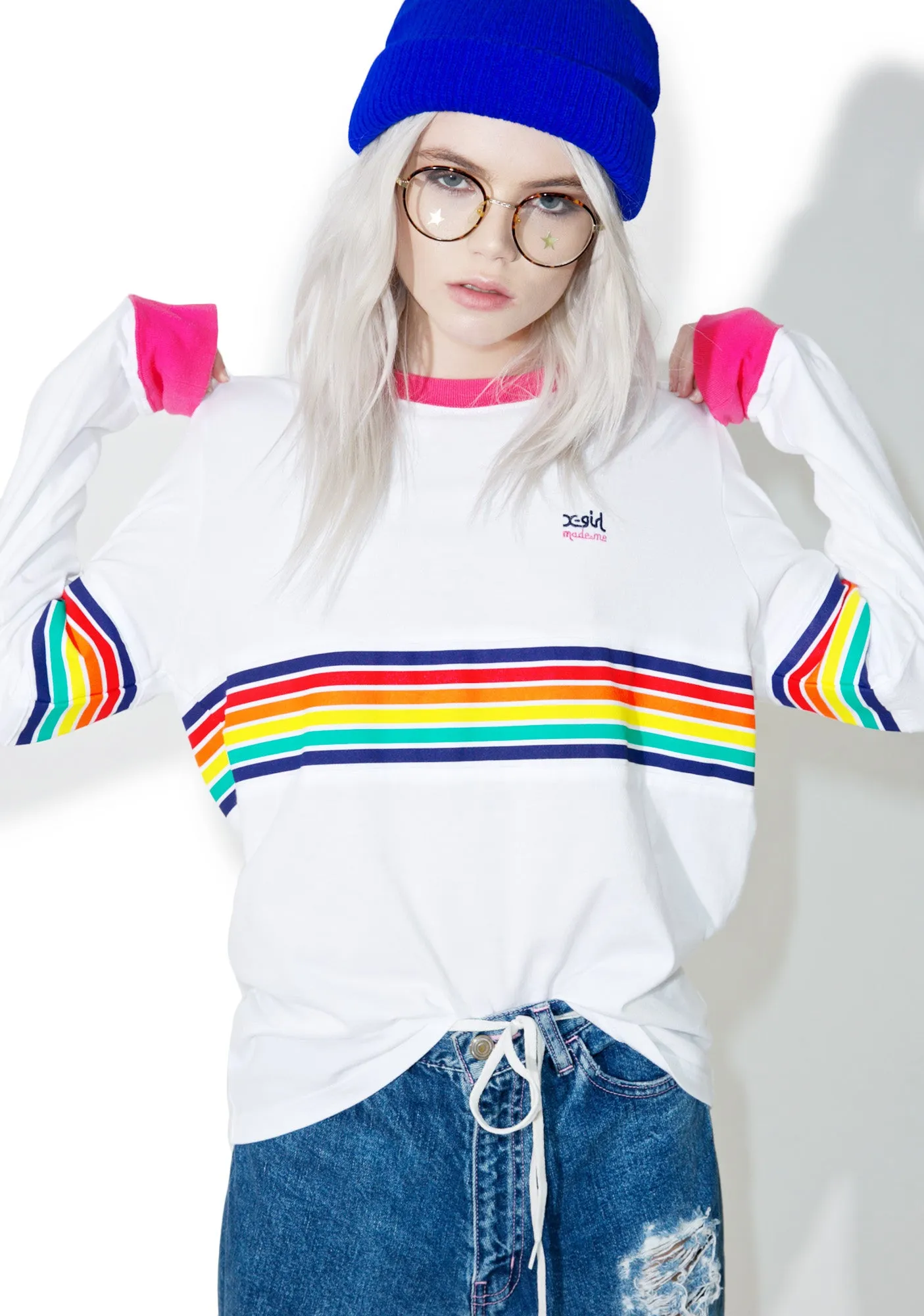 x X-Girl Multistripe Longsleeve Tee sold by Dolls Kill product image thumbnail 4