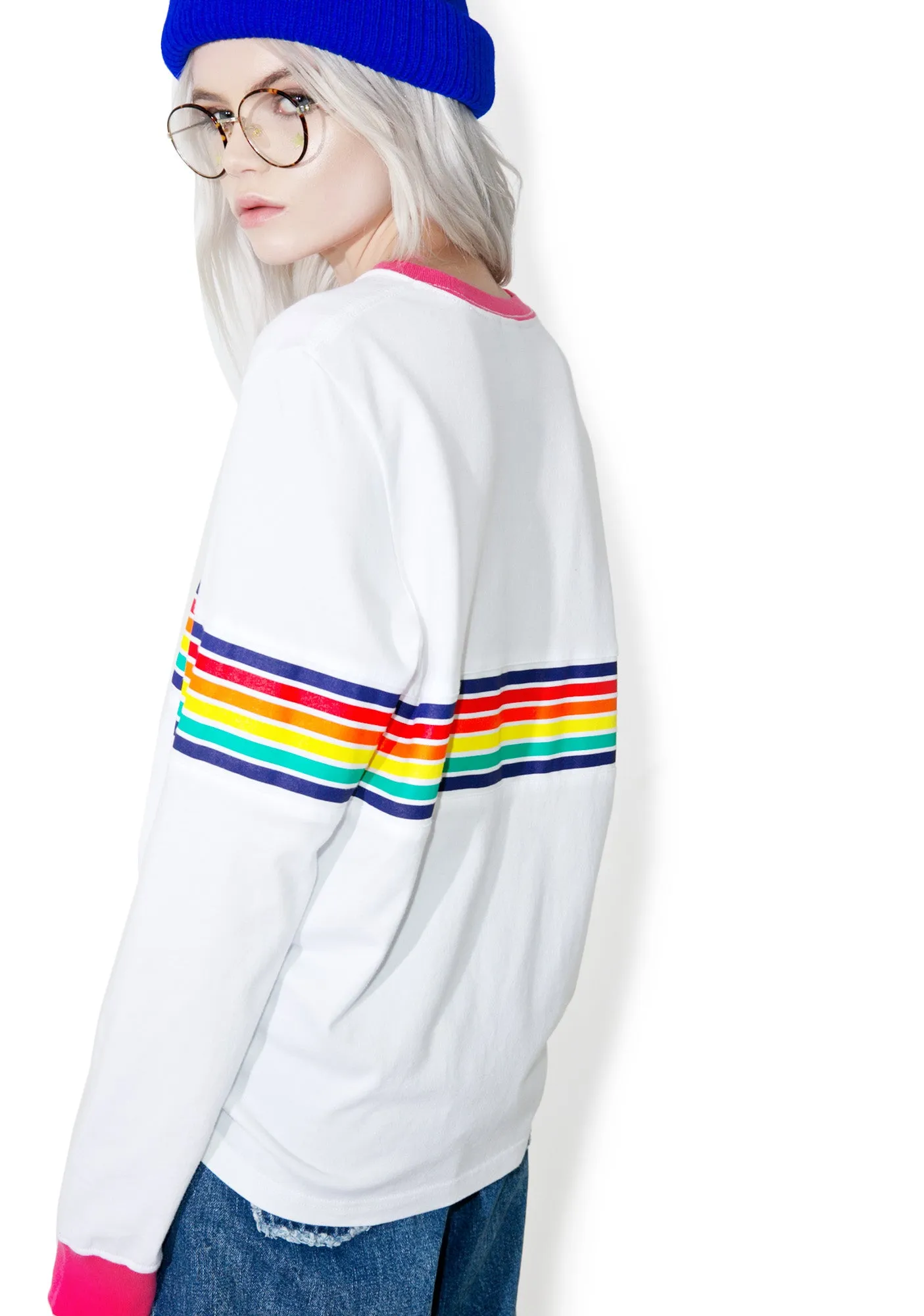 x X-Girl Multistripe Longsleeve Tee sold by Dolls Kill